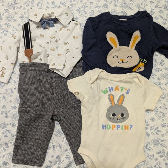 Baby 3-6mo bunny clothes bundle - Picture 1 of 1